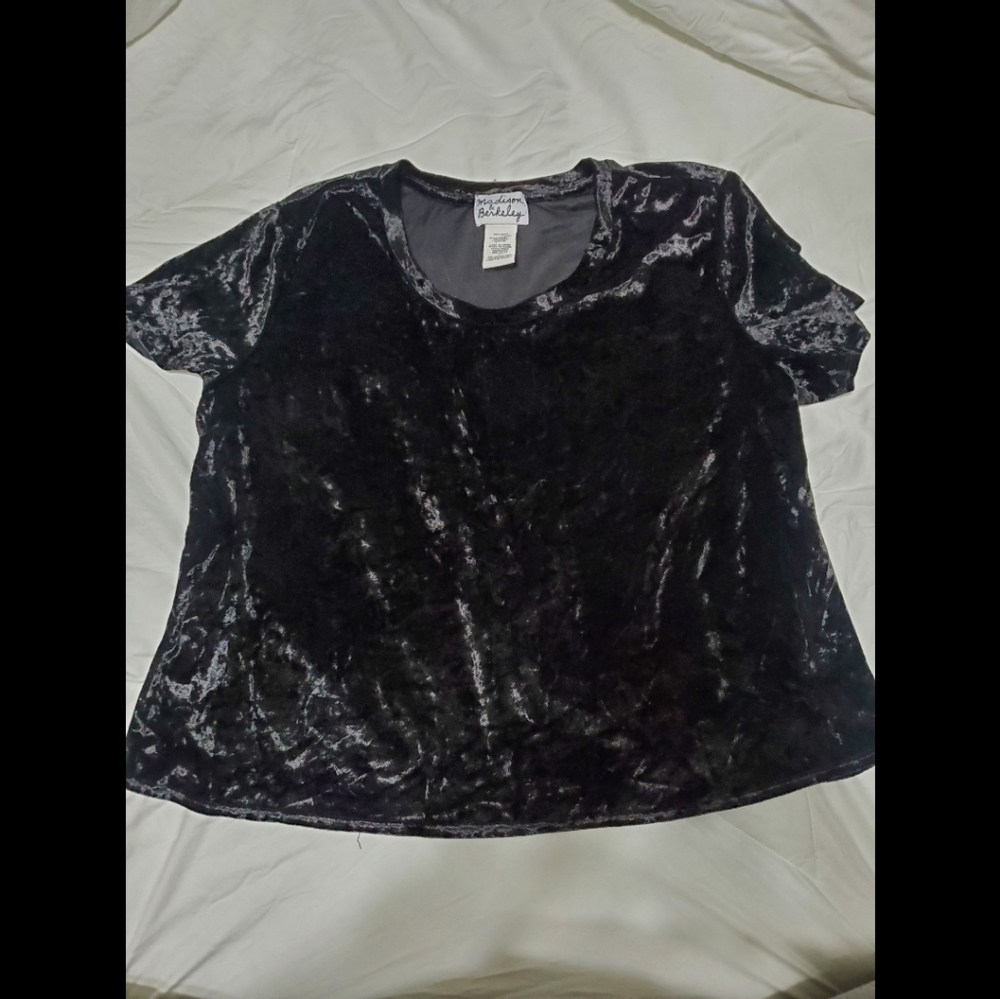 black velvety shirt